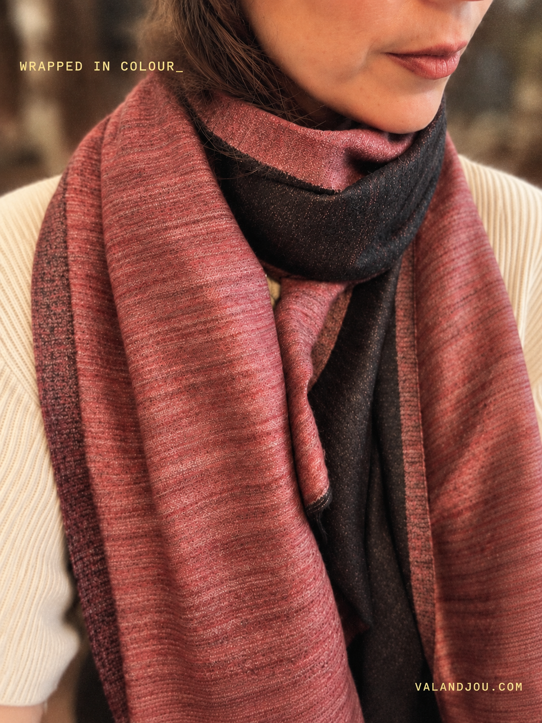 Two-tone scarf | Rosewood צעיף