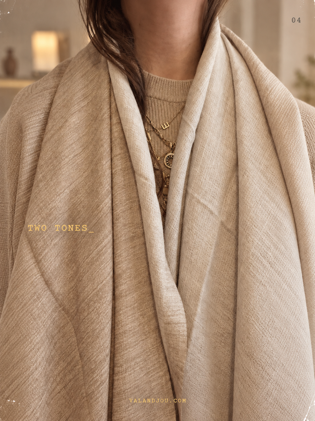 Two-tone scarf | oat צעיף