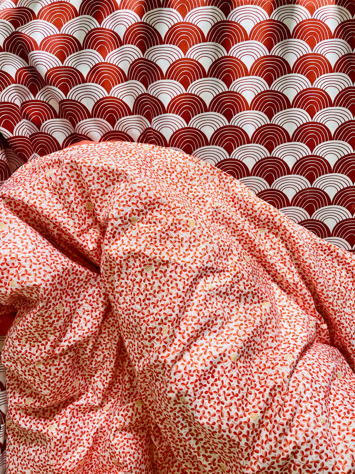 Clover burgundy duvet || ציפה לשמיכת תינוק