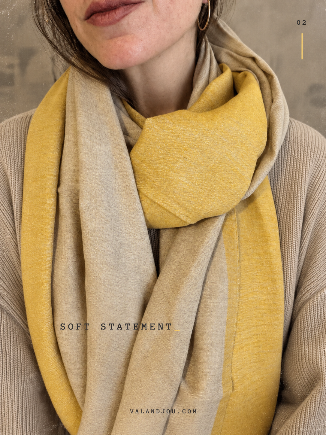 Two-tone scarf | Ivory צעיף