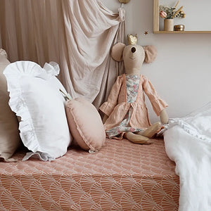 סדין למיטת יחיד | seashells terracotta