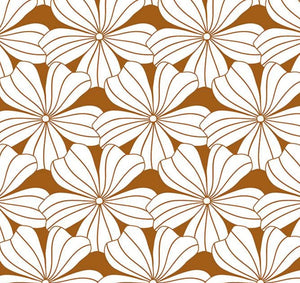 סדין למיטה זוגית | flowers cinnamon brown