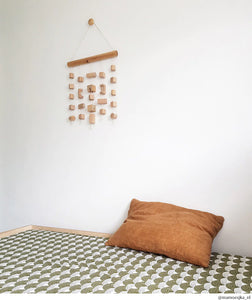 סדין למיטת יחיד - קשתות ירוק זית