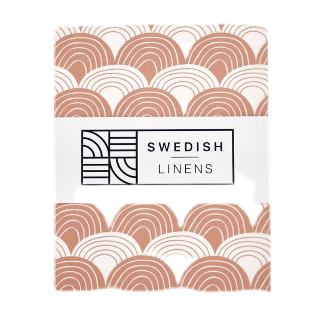 rainbows terracota pink || swedish linens