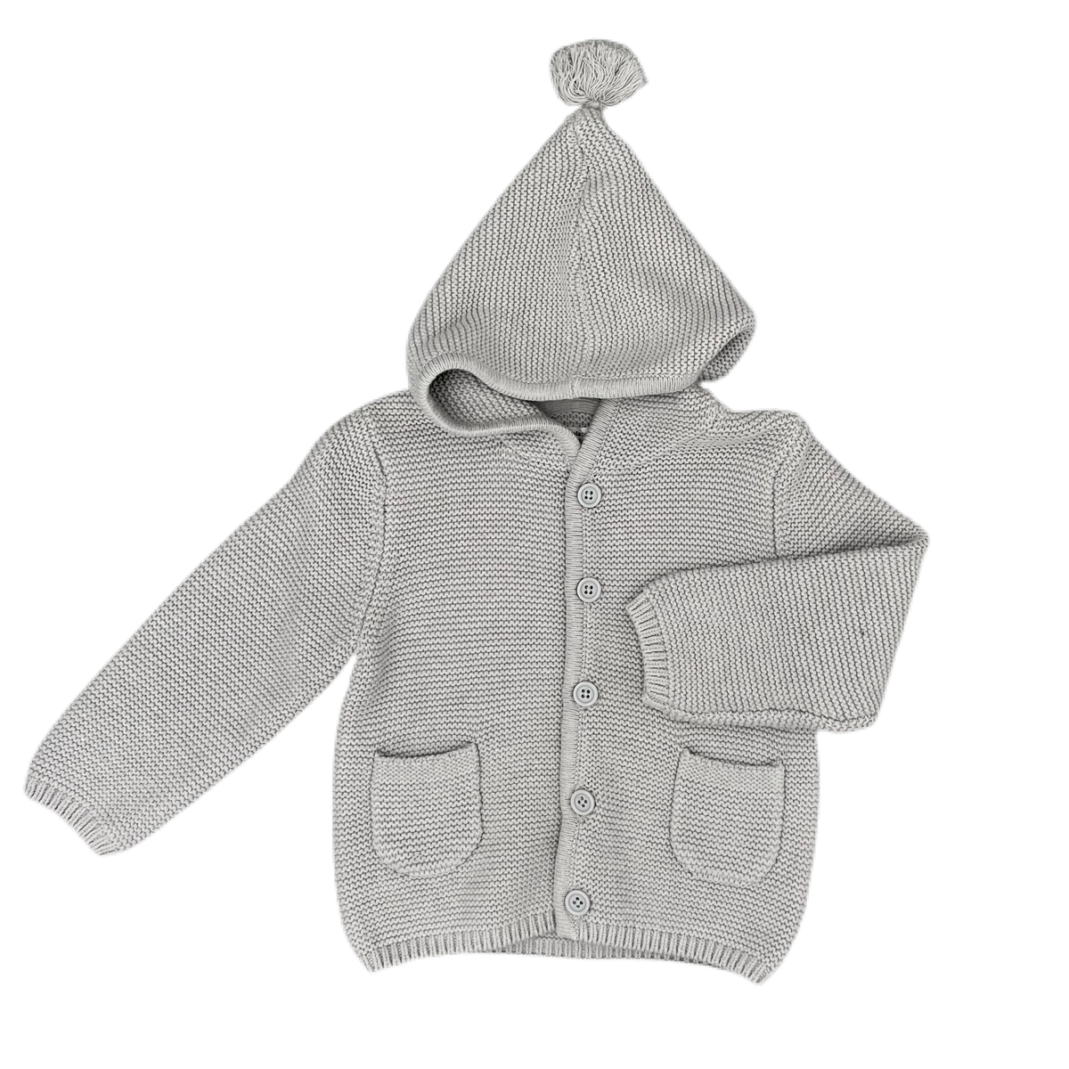 Knitted cotton jacket || Light gray
