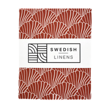 Load image into Gallery viewer, Seashells burgundy || Swedish linens