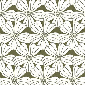 Pillowcase || flower olive green