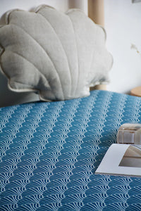 Seashells Moroccan blue | סדין למיטת יחיד