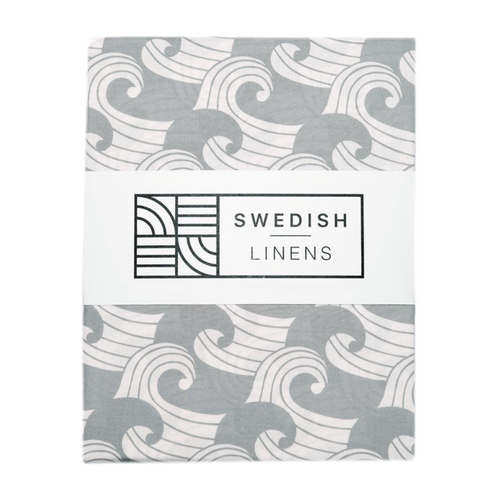 Waves tranquil Gray || Swedish linens