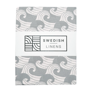 Waves tranquil Gray || Swedish linens