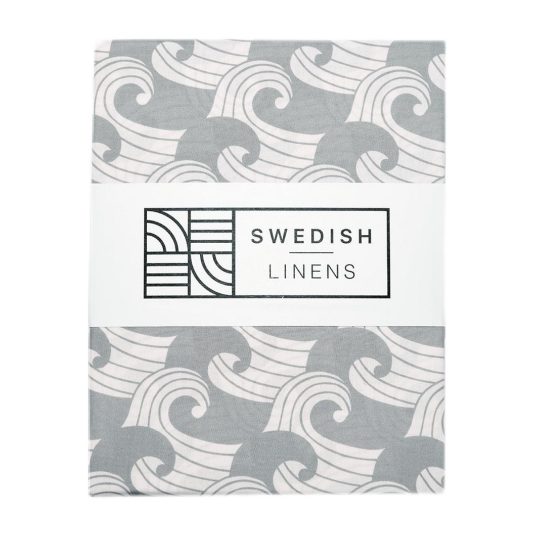 Waves tranquil Gray || Swedish linens