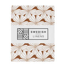 Load image into Gallery viewer, Flowers cinnamon brown || Swedish linens