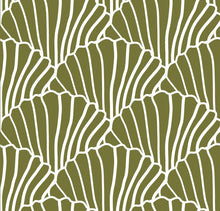 Load image into Gallery viewer, Seashells olive green | סדין למיטת יחיד