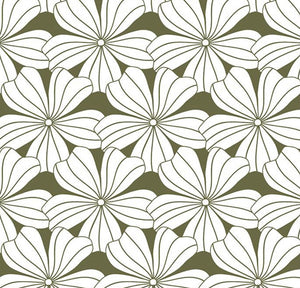 Flowers olive green || Swedish linens