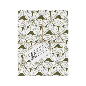 Pillowcase || flower olive green