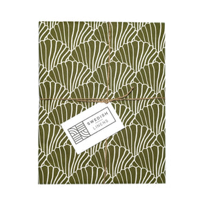 pillowcase || seashells olive green