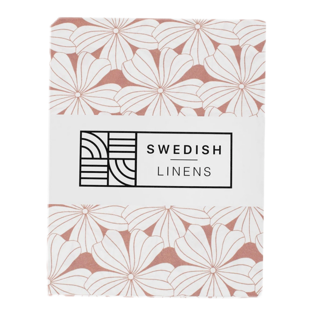 Flowers terracotta || Swedish linens