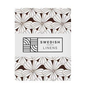 flowers chocolate brown || Swedish linens