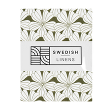 Load image into Gallery viewer, Flowers olive green || Swedish linens