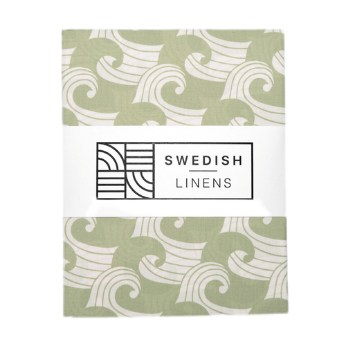 Waves sage green || Swedish linens
