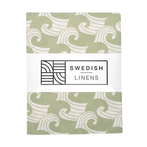 Waves sage green || Swedish linens