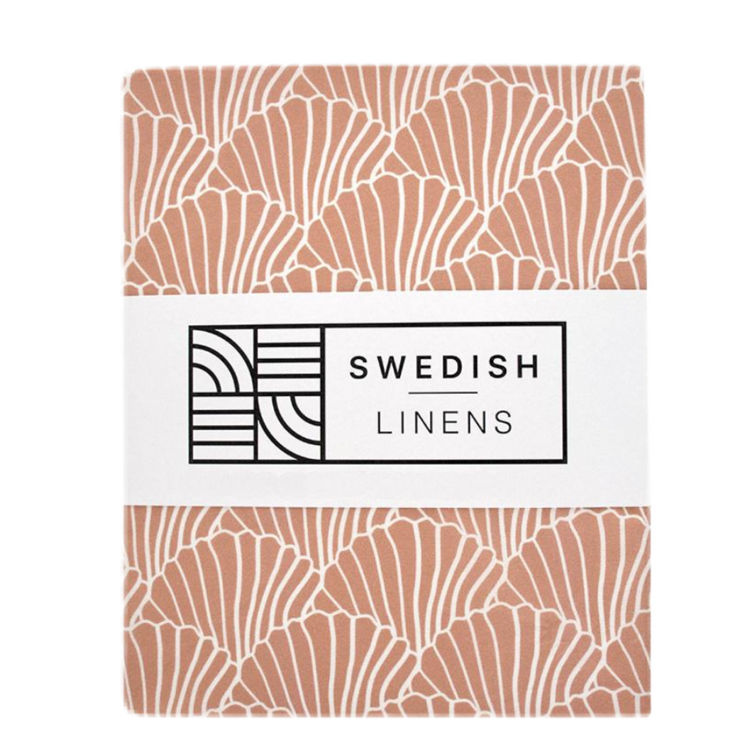 Seashells Terracotta pink || Swedish linens