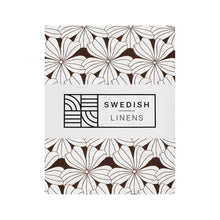 Load image into Gallery viewer, flowers chocolate brown || Swedish linens