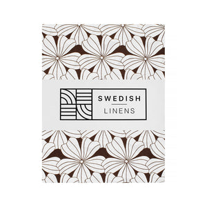 flowers chocolate brown || Swedish linens