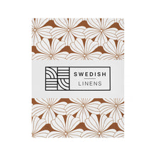 Load image into Gallery viewer, Flowers cinnamon brown || Swedish linens