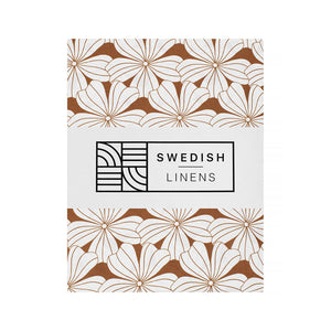 Flowers cinnamon brown || Swedish linens