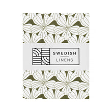 Load image into Gallery viewer, Flowers olive green || Swedish linens