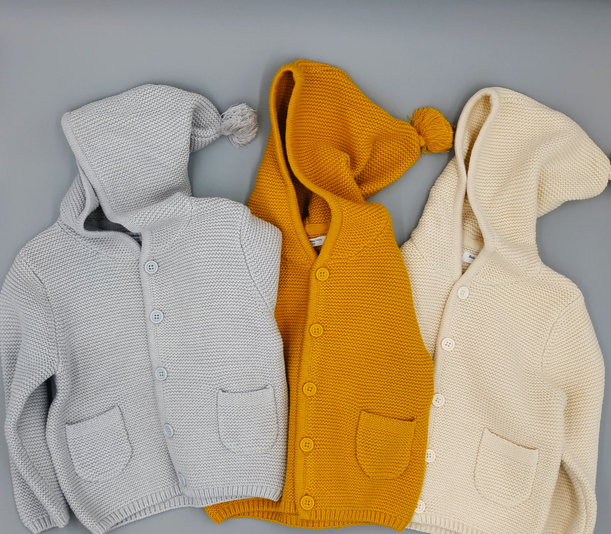 Knitted cotton jacket || Light gray