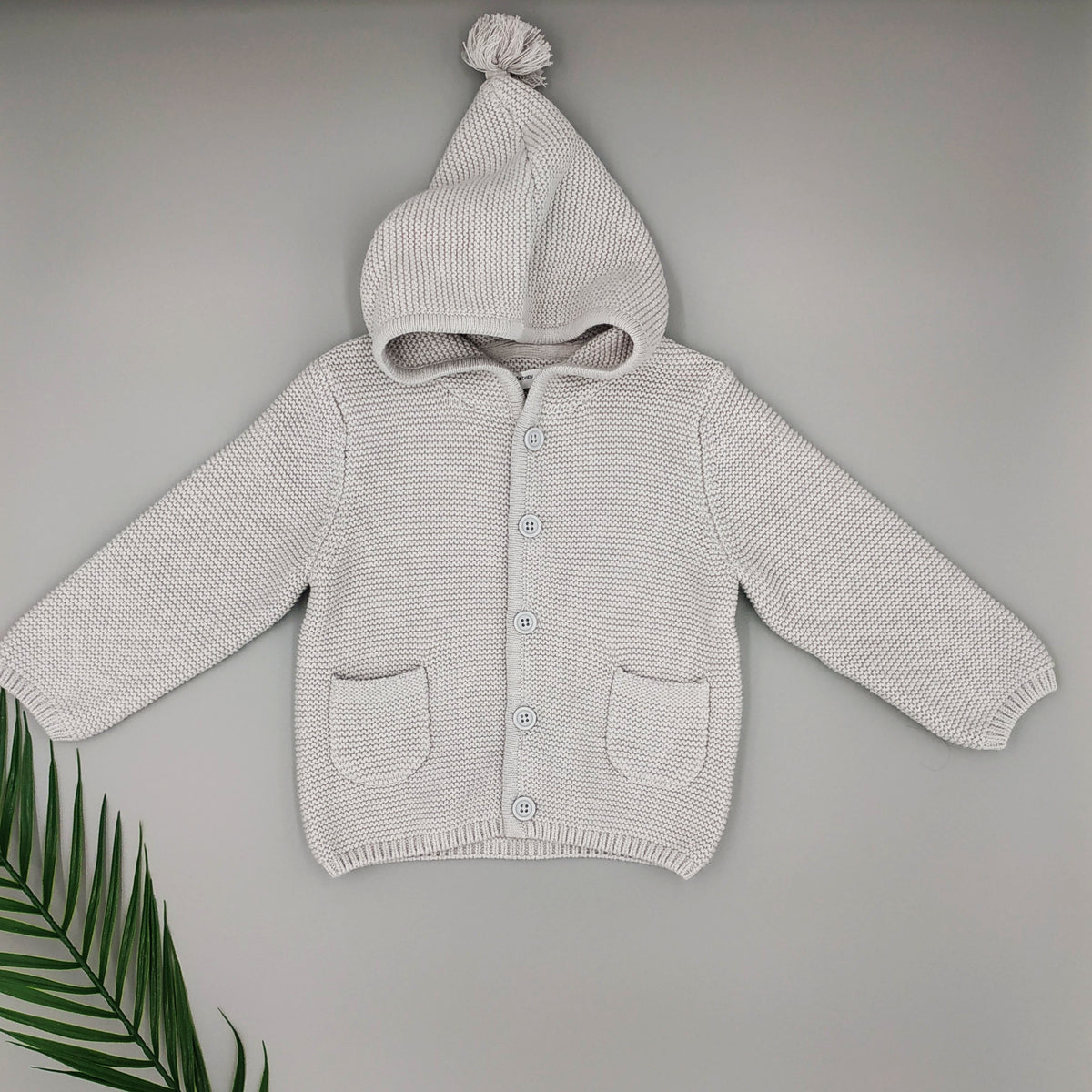 Knitted cotton jacket || Light gray