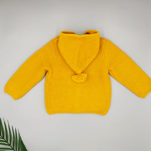 Knitted cotton jacket || ocher