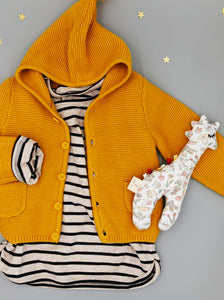 Knitted cotton jacket || ocher