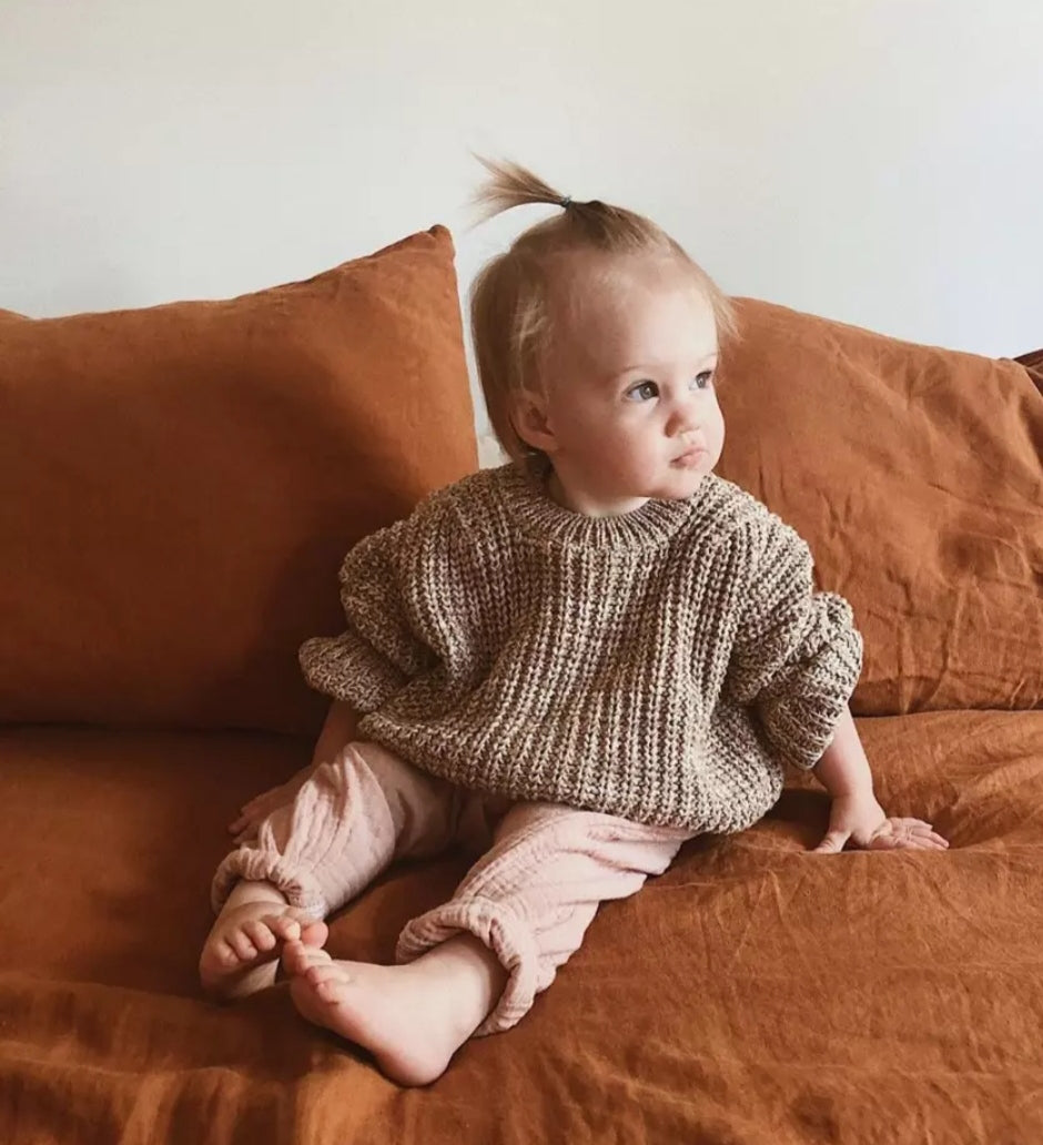 Chunky knitted sweater || taupe