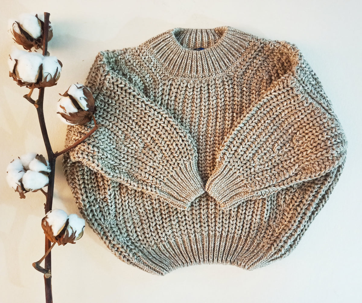 Chunky knitted sweater || taupe