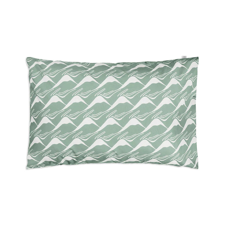 pillowcase || Mountains Glacier green