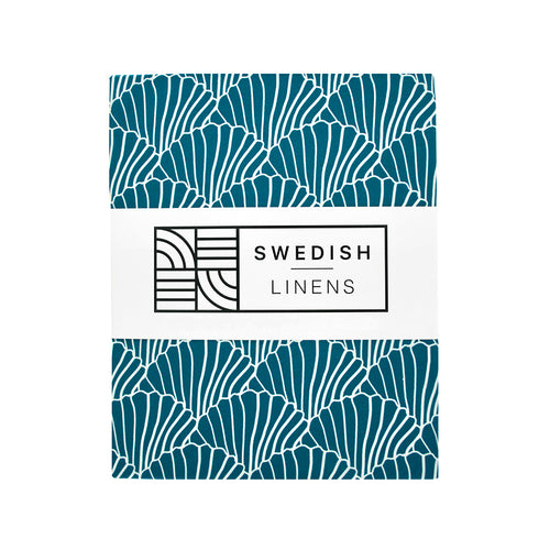 Seashells Moroccan blue || Swedish linens