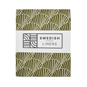 Seashells olive green || Swedish linens