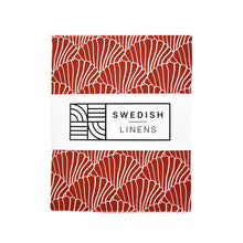 Load image into Gallery viewer, Seashells burgundy || Swedish linens