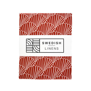 Seashells burgundy || Swedish linens