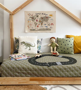 Seashells olive green || Swedish linens