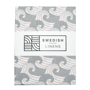 Waves tranquil Gray || Swedish linens