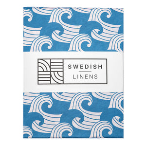 Waves Kyoto blue || Swedish linens