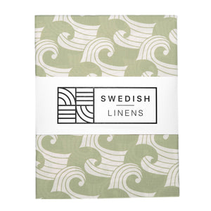 Waves sage green || Swedish linens